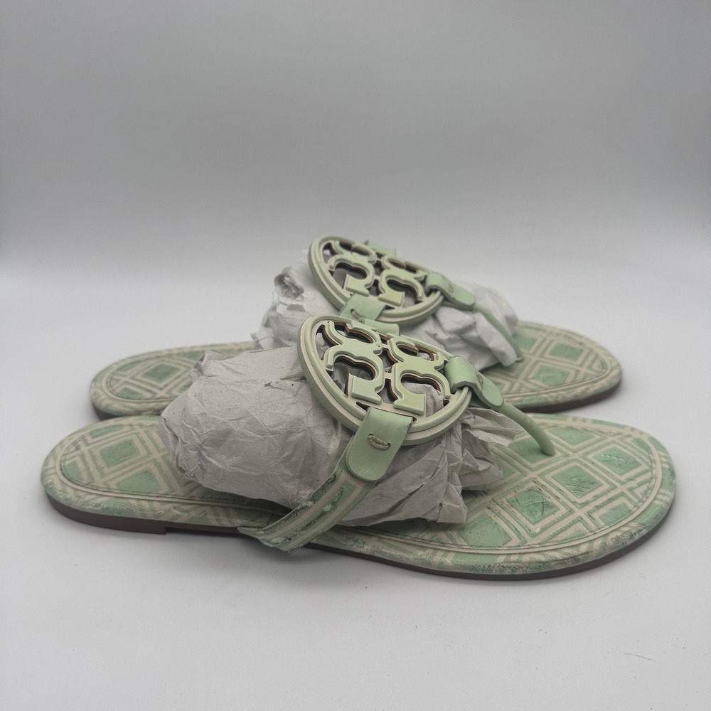 Tory Burch Miller Women's Sandals Flip Flops Thong Mint Quilted Designer Sandal